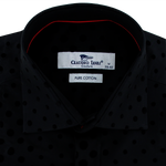 Load image into Gallery viewer, Claudio Lugli Flocked Dots Shirt Black
