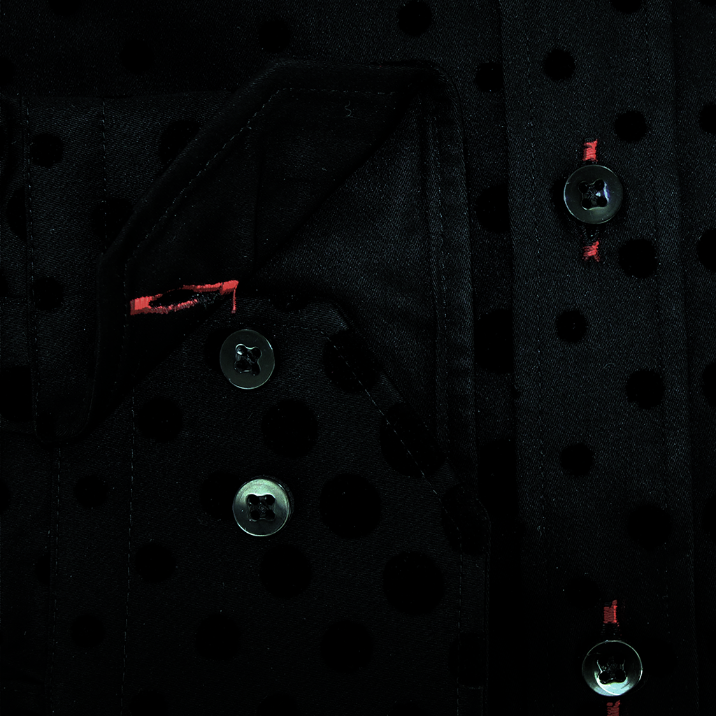 Claudio Lugli Flocked Dots Shirt Black