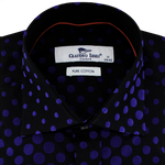 Load image into Gallery viewer, Claudio Lugli Flocked Dots Shirt Blue
