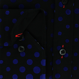 Claudio Lugli Flocked Dots Shirt Blue