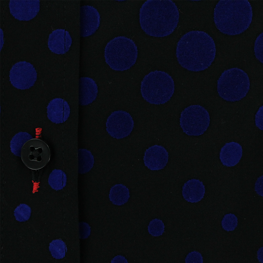 Claudio Lugli Flocked Dots Shirt Blue