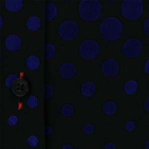 Claudio Lugli Flocked Dots Shirt Blue