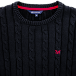 Load image into Gallery viewer, Crew Cable Knit Crew Neck Jumper Navy
