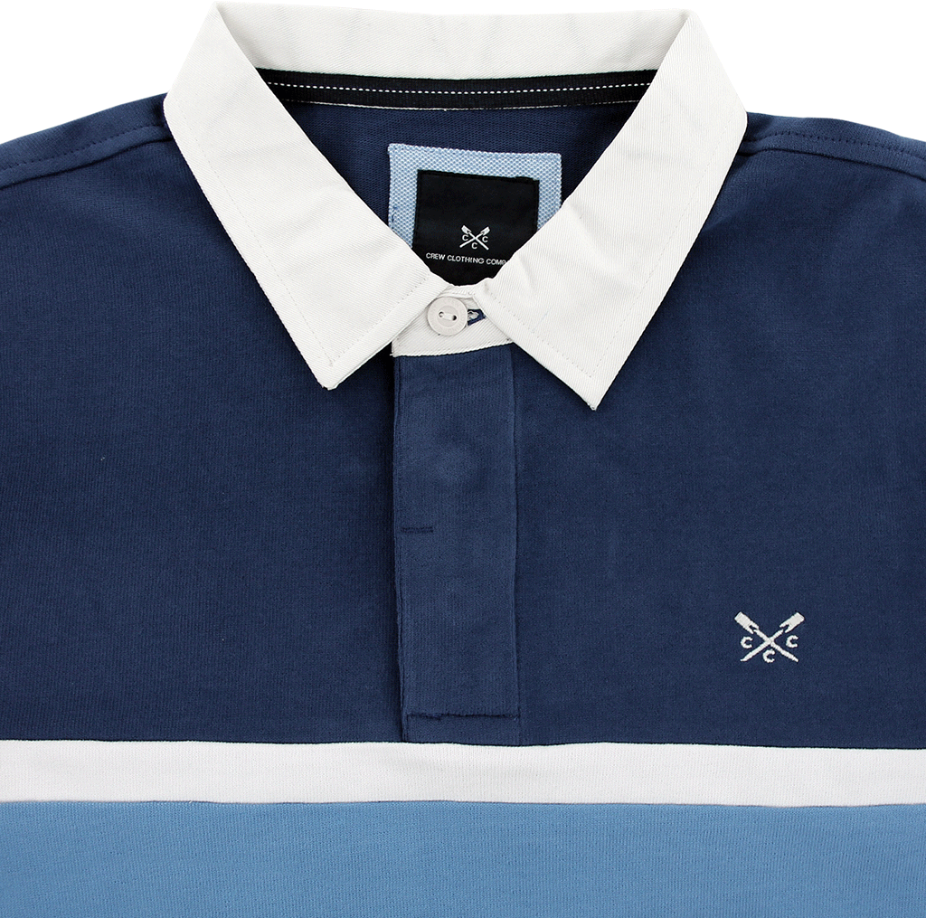 Crew Blue Multi Short Sleeve Stripe Rugby Shirt