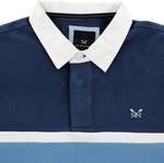 Load image into Gallery viewer, Crew Blue Multi Short Sleeve Stripe Rugby Shirt
