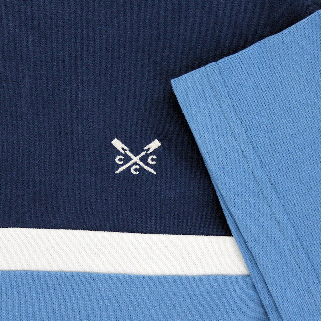 Crew Blue Multi Short Sleeve Stripe Rugby Shirt