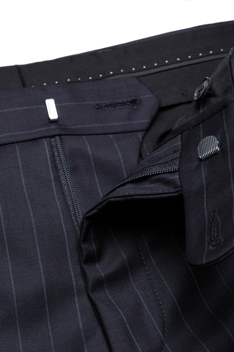 Navy Stripe Trousers Regular Length