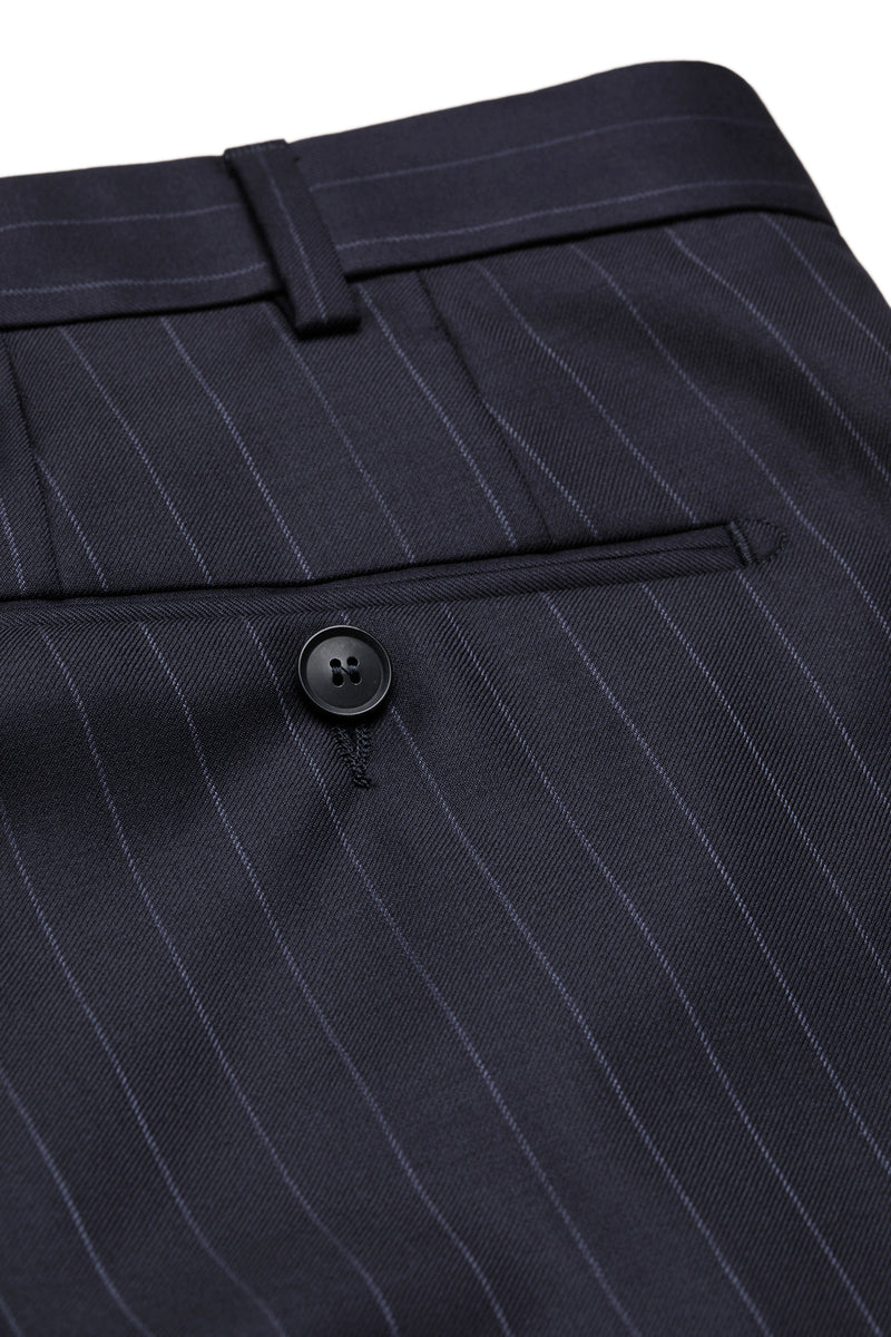 Navy Stripe Trousers Regular Length