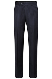 Navy Stripe Trousers Regular Length
