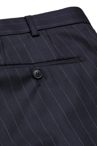 Navy Stripe Trousers Regular Length