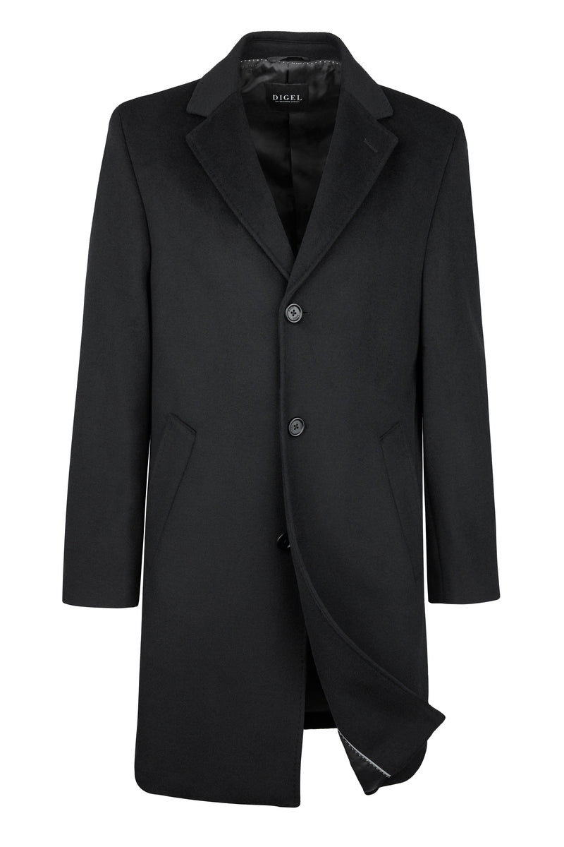 Black Wool Cashmere Overcoat