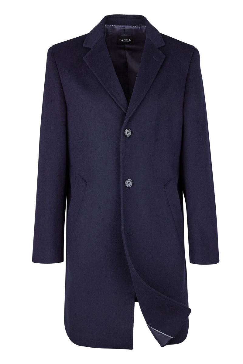Navy Wool Cashmere Overcoat