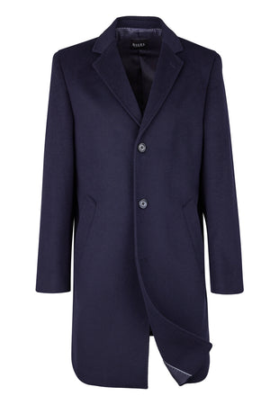 Navy Wool Cashmere Overcoat