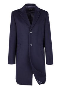 Navy Wool Cashmere Overcoat