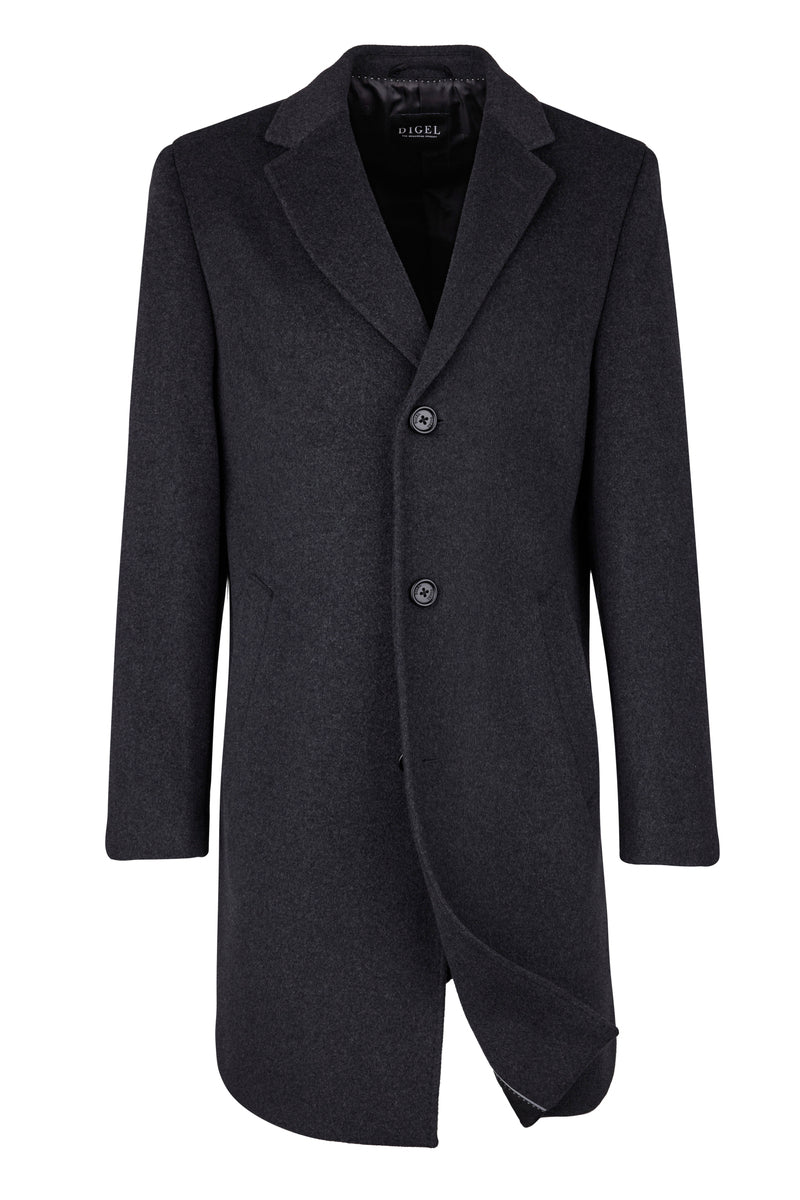 Charcoal Wool Cashmere Overcoat