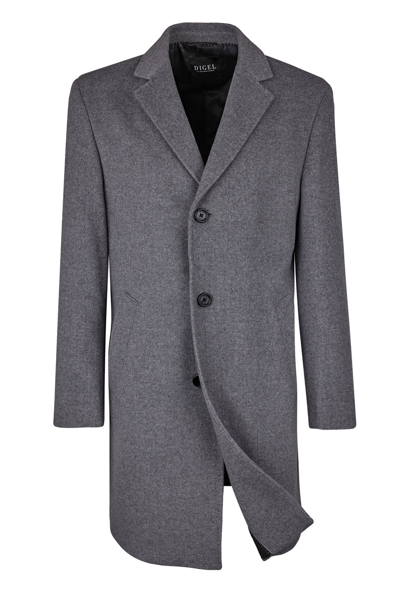 Silver Wool Cashmere Overcoat