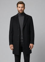 Load image into Gallery viewer, Black Wool Cashmere Overcoat
