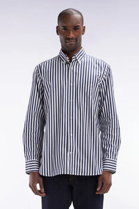 Navy Block Striped Shirt