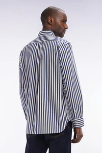 Navy Block Striped Shirt