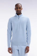 Load image into Gallery viewer, Blue Textured Knitted Half Zip
