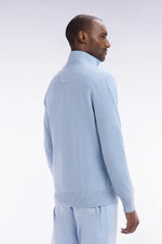 Load image into Gallery viewer, Blue Textured Knitted Half Zip
