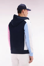 Load image into Gallery viewer, Navy Colourblock Zip Hoodie
