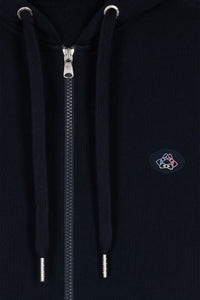 Navy Colourblock Zip Hoodie