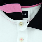 Load image into Gallery viewer, Eden Park Pima Cotton Pique Colourblock Polo Shirt White
