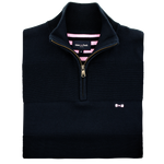 Load image into Gallery viewer, Eden Park Half Zip Two Tone Sweater Marine
