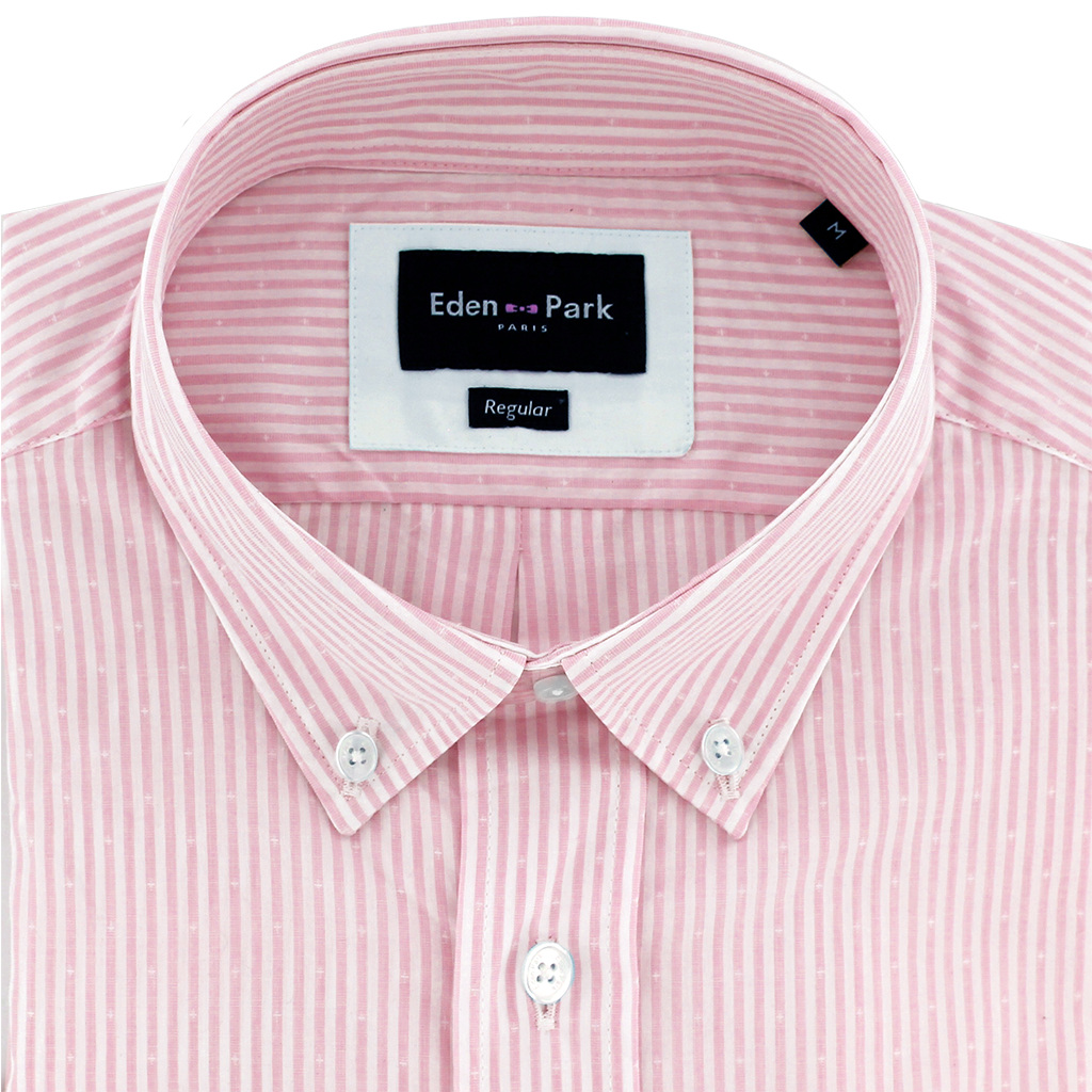 Eden Park Soft Cotton Striped Shirt Pink