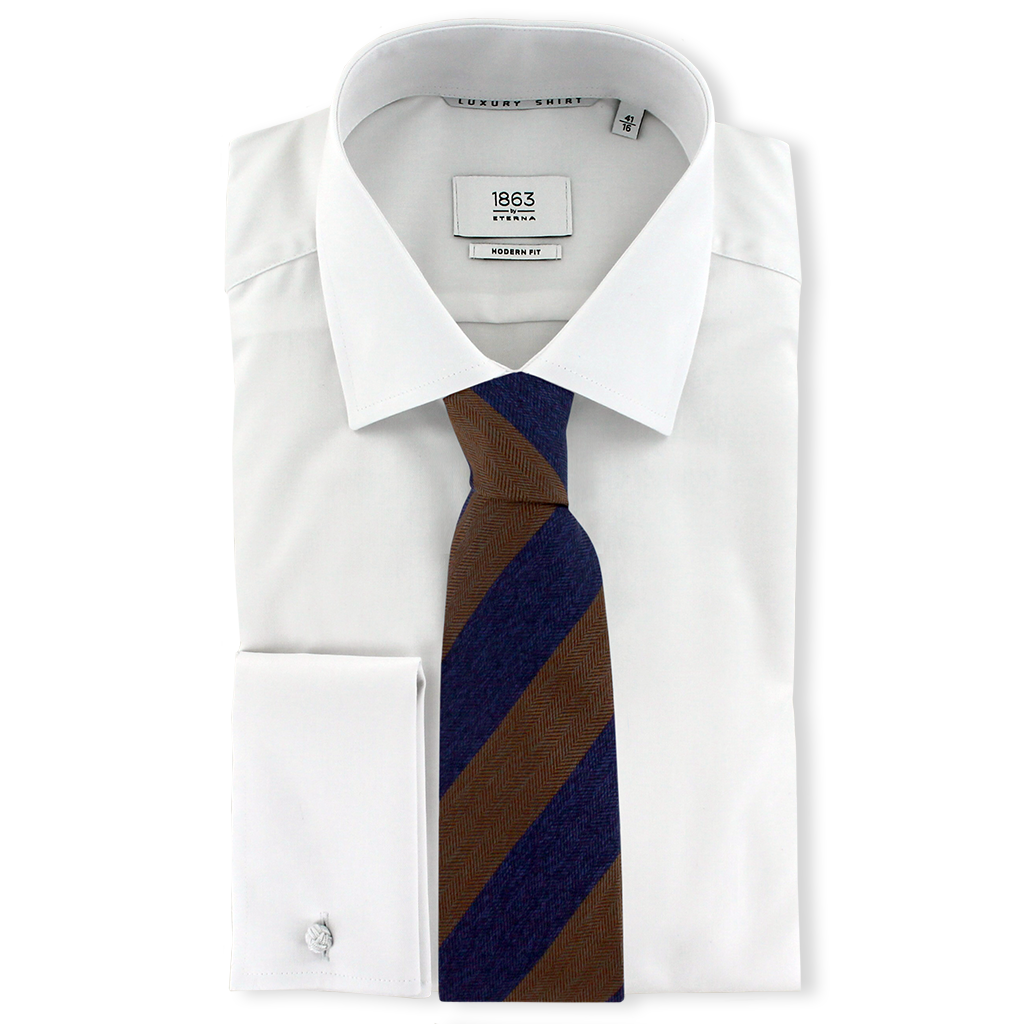 Eterna Modern Fit Double Cuff Luxury Business Shirt White