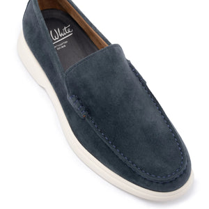Navy Suede Loafers