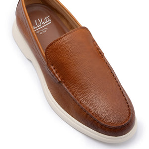 Tan Grain Leather Loafers