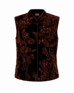 Load image into Gallery viewer, Brown Sequin Velvet Vest
