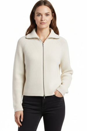 White Zip Cardigan