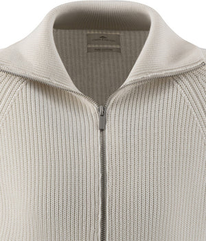 White Zip Cardigan