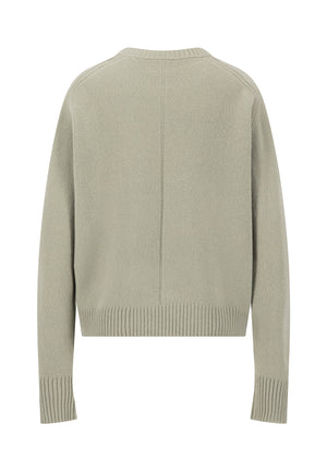Green Merino Wool Crew Neck