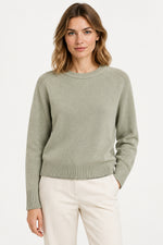 Load image into Gallery viewer, Green Merino Wool Crew Neck
