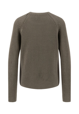 Green Chunky Ribbed Sweater