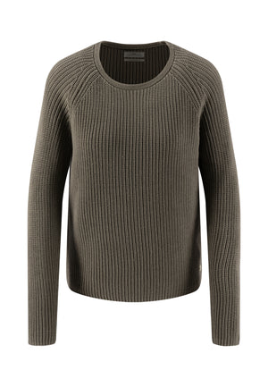 Green Chunky Ribbed Sweater