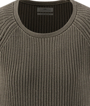 Green Chunky Ribbed Sweater