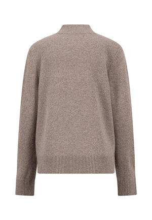 Taupe Wool Crew Neck Sweater