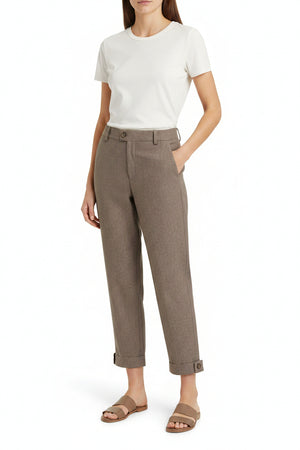 Brown Melange Trousers