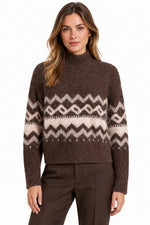 Load image into Gallery viewer, Brown High Neck Pullover
