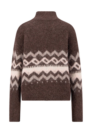 Brown High Neck Pullover