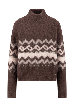 Brown High Neck Pullover