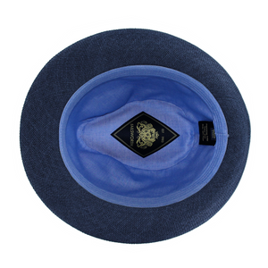 Navy Straw Trilby Hat