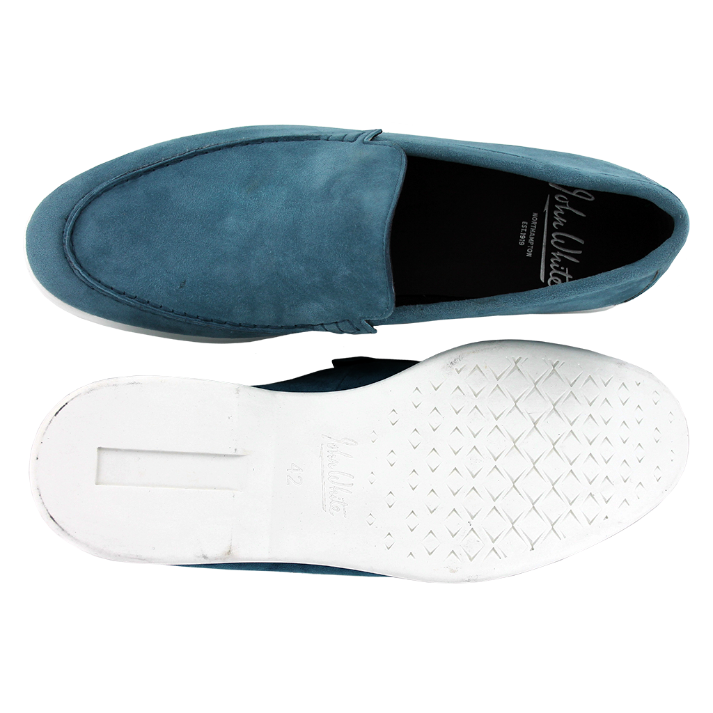 John White Denim Blue Suede Firth Shoes