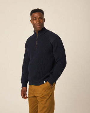 Navy Quarter Zip Jumper