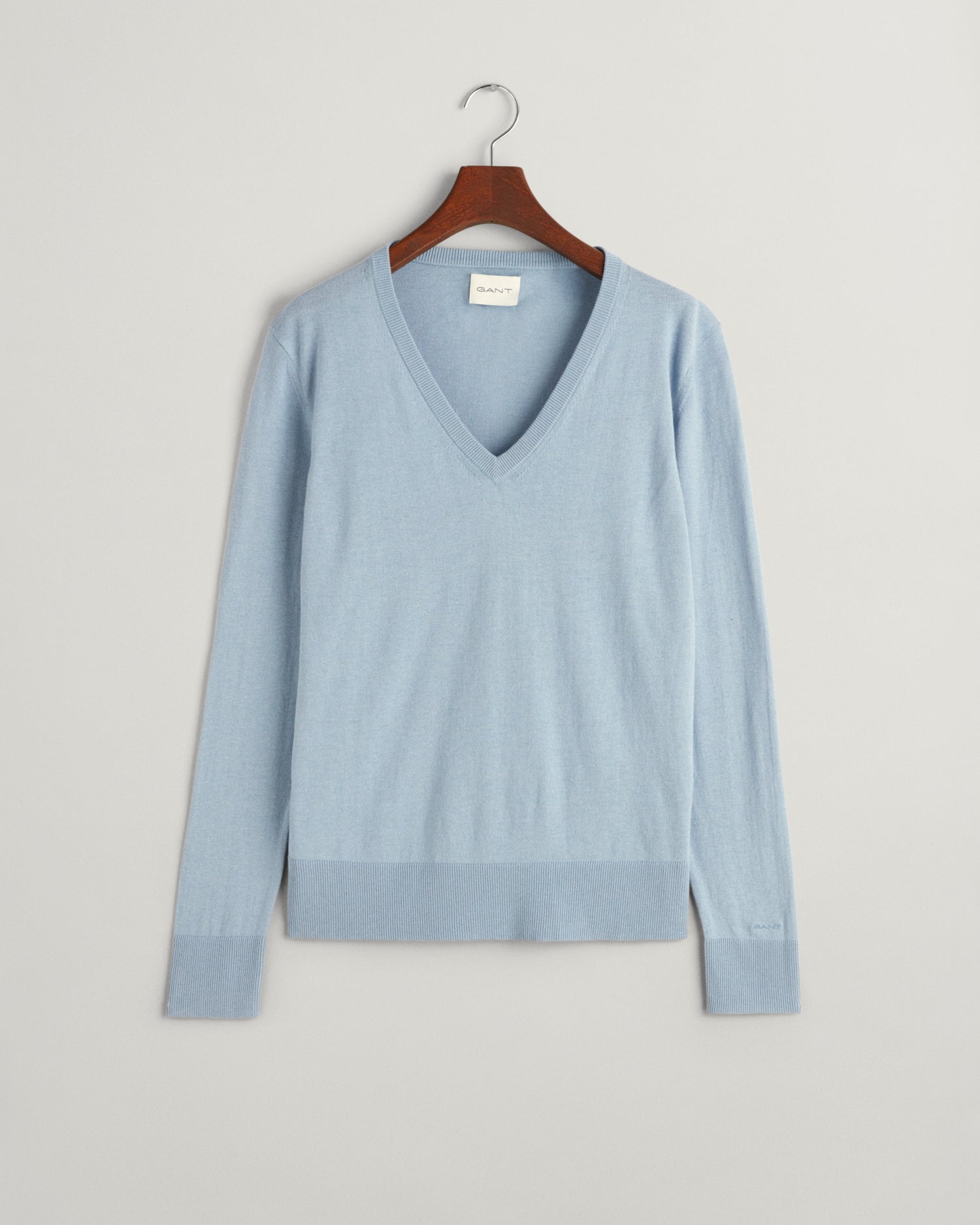 Gant Fine V-Neck Sweater Blue